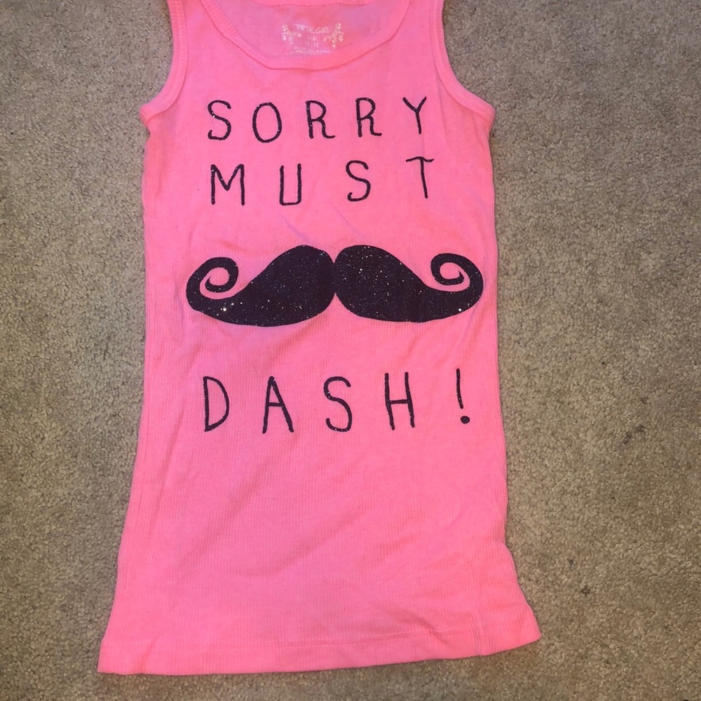 “Sorry must dash” tank top